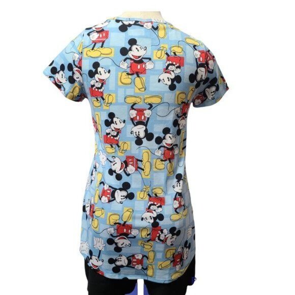 Lularoe Blue Mickey Mouse Print Short Sleeved Shirt Round Neck - Picture 9 of 9